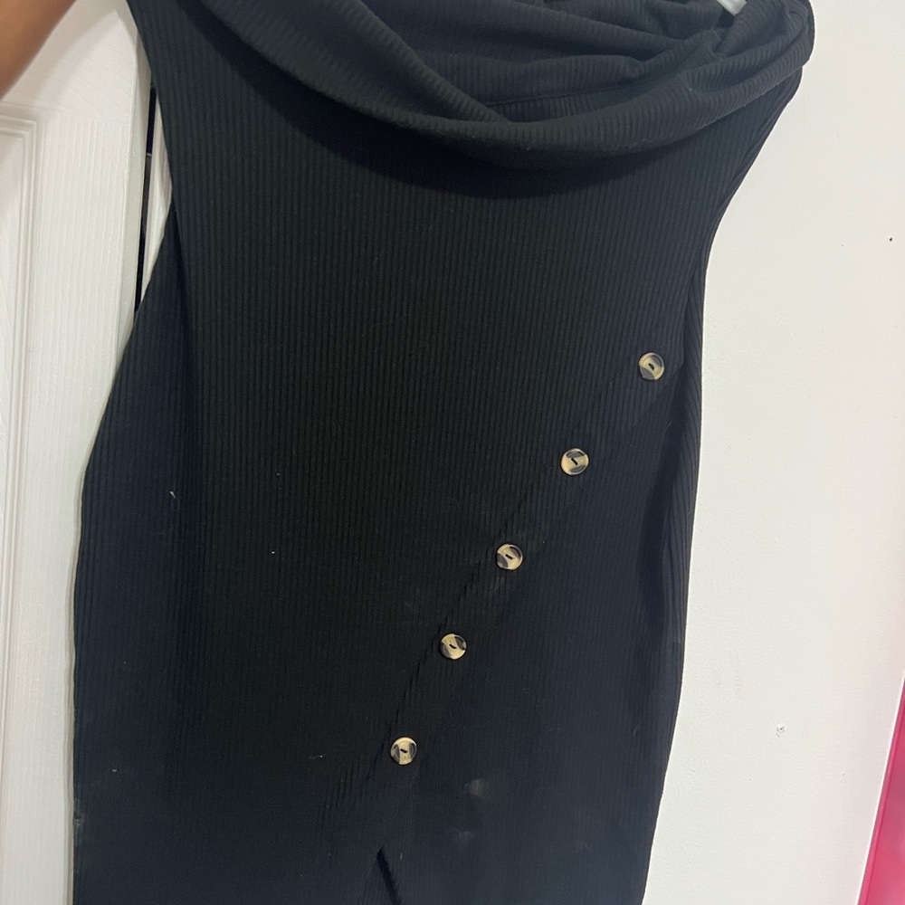 Strapless black dress